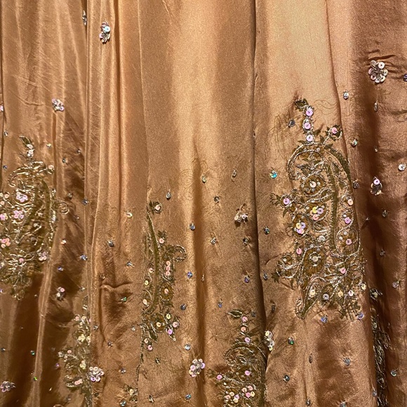 Vintage Casbah Cate Gold Sequined Silk Skirt - Picture 5 of 13